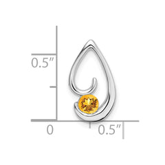 14k White Gold Citrine Chain Slide
