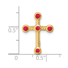 14k Ruby Cross Chain Slide