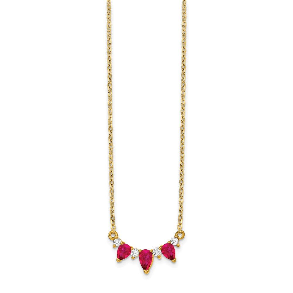 14k Ruby and Diamond 18 inch Necklace