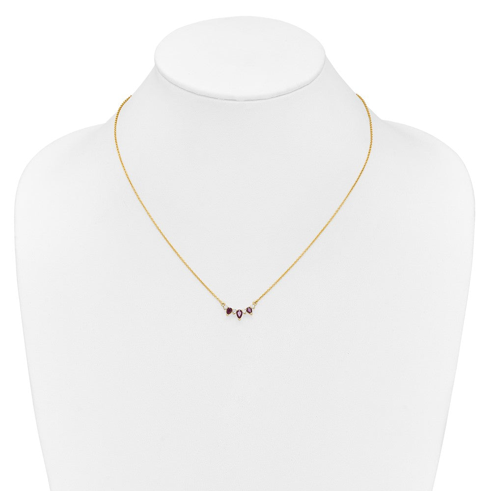 14k Ruby and Diamond 18 inch Necklace