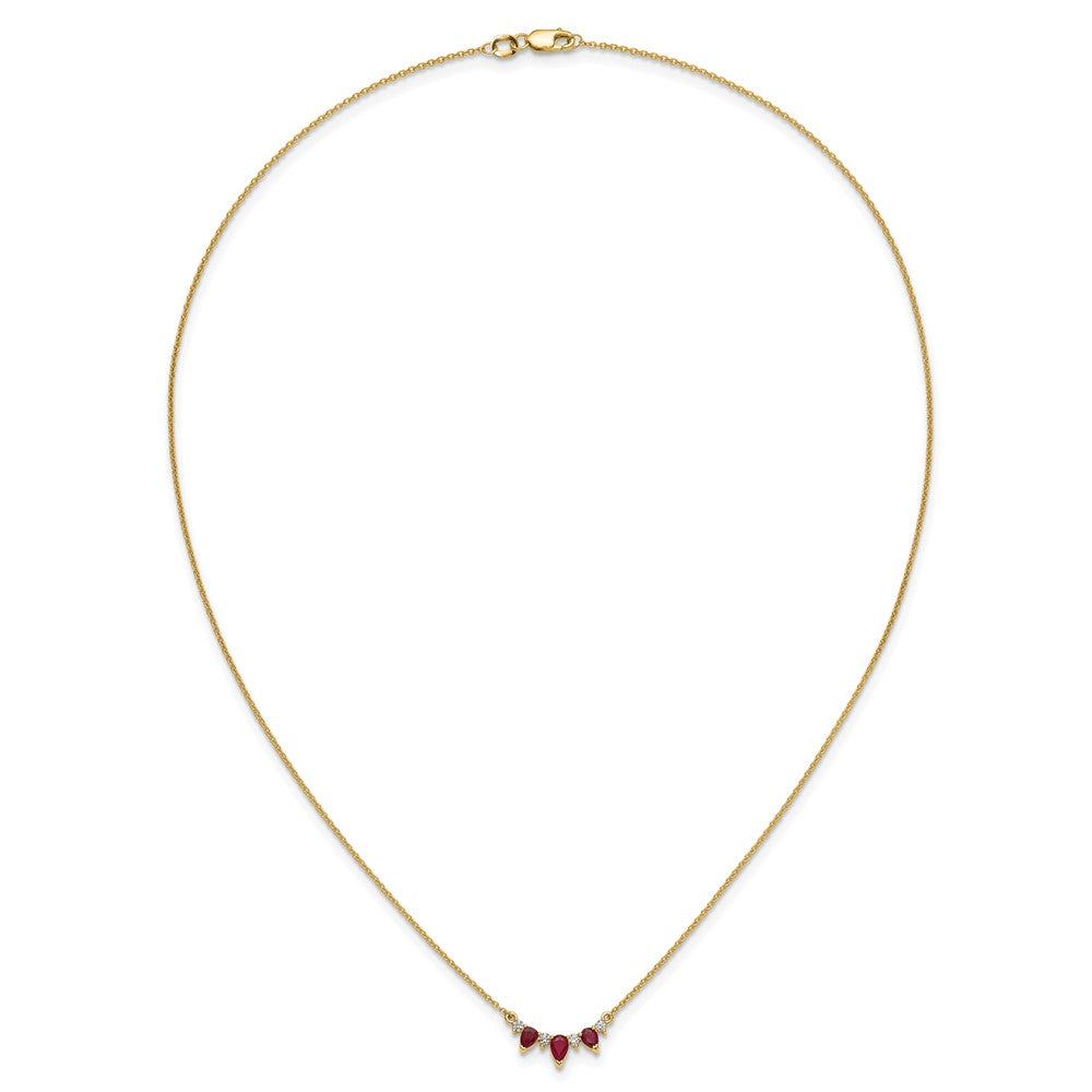 14k Ruby and Diamond 18 inch Necklace