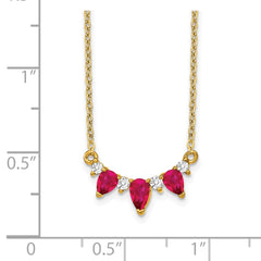 14k Ruby and Diamond 18 inch Necklace