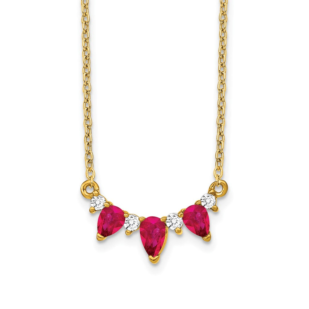 14k Ruby and Diamond 18 inch Necklace