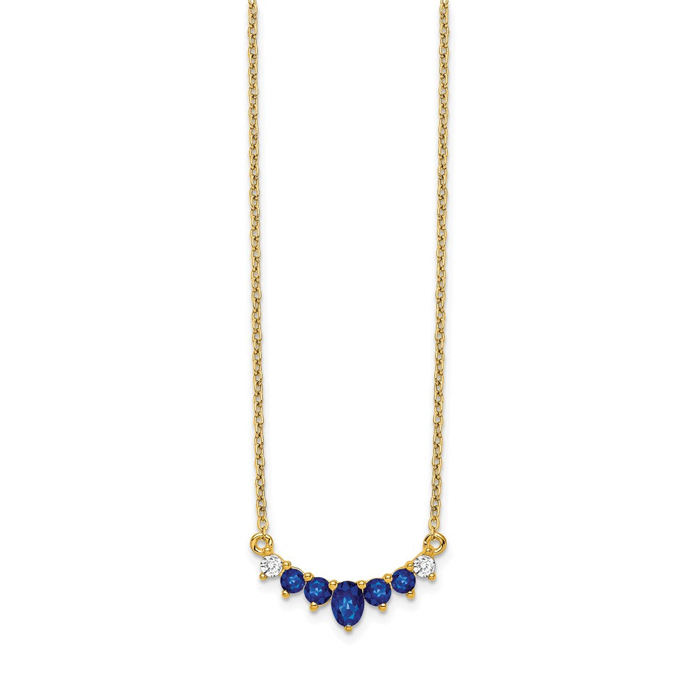 14k Sapphire and Diamond 18 inch Necklace
