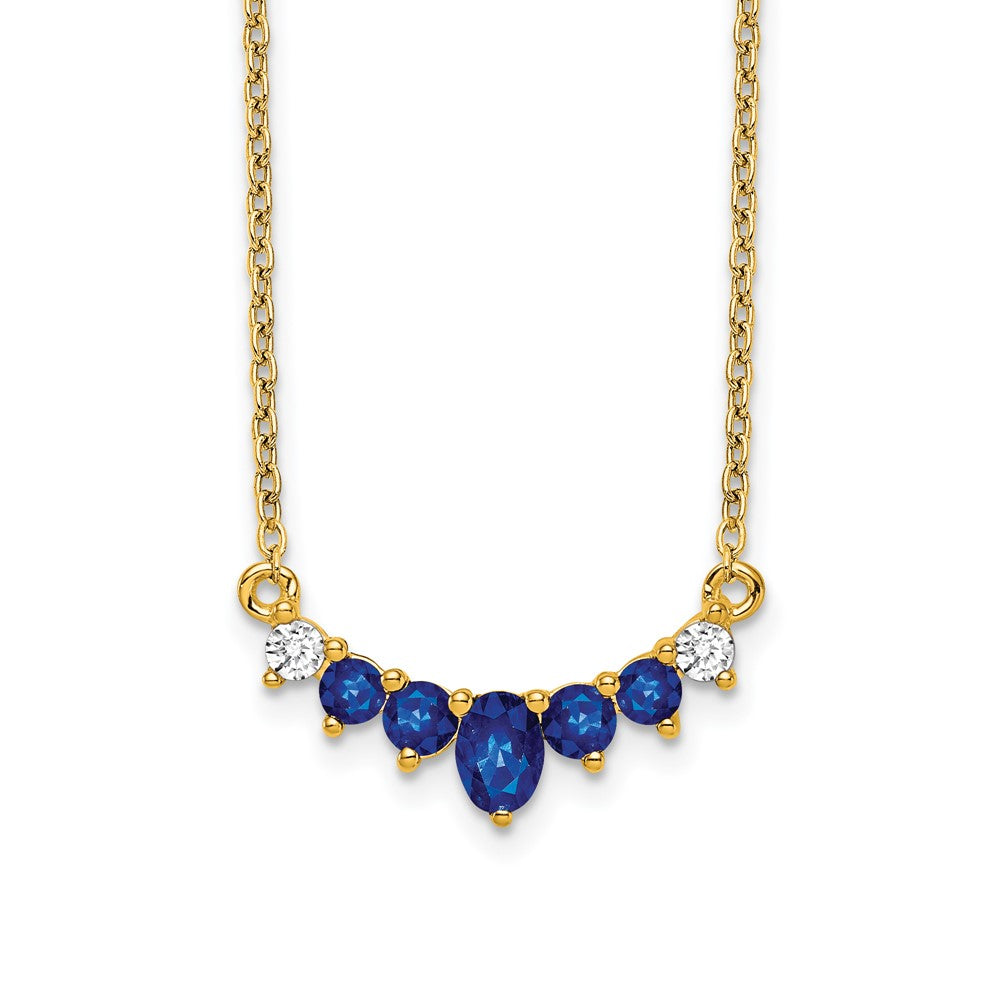 14k Sapphire and Diamond 18 inch Necklace