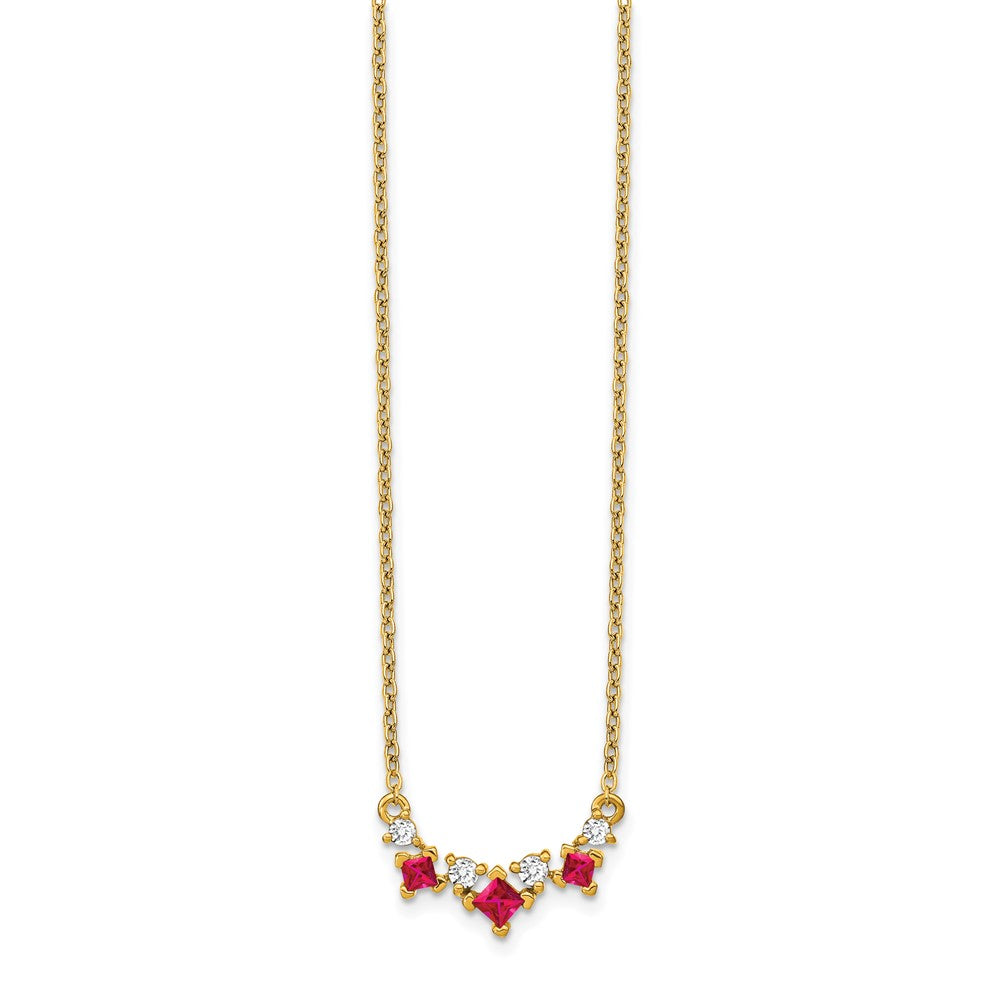 14k Ruby and Diamond 18 inch Necklace
