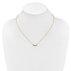 14k Princess Ruby and Diamond 18 inch Necklace