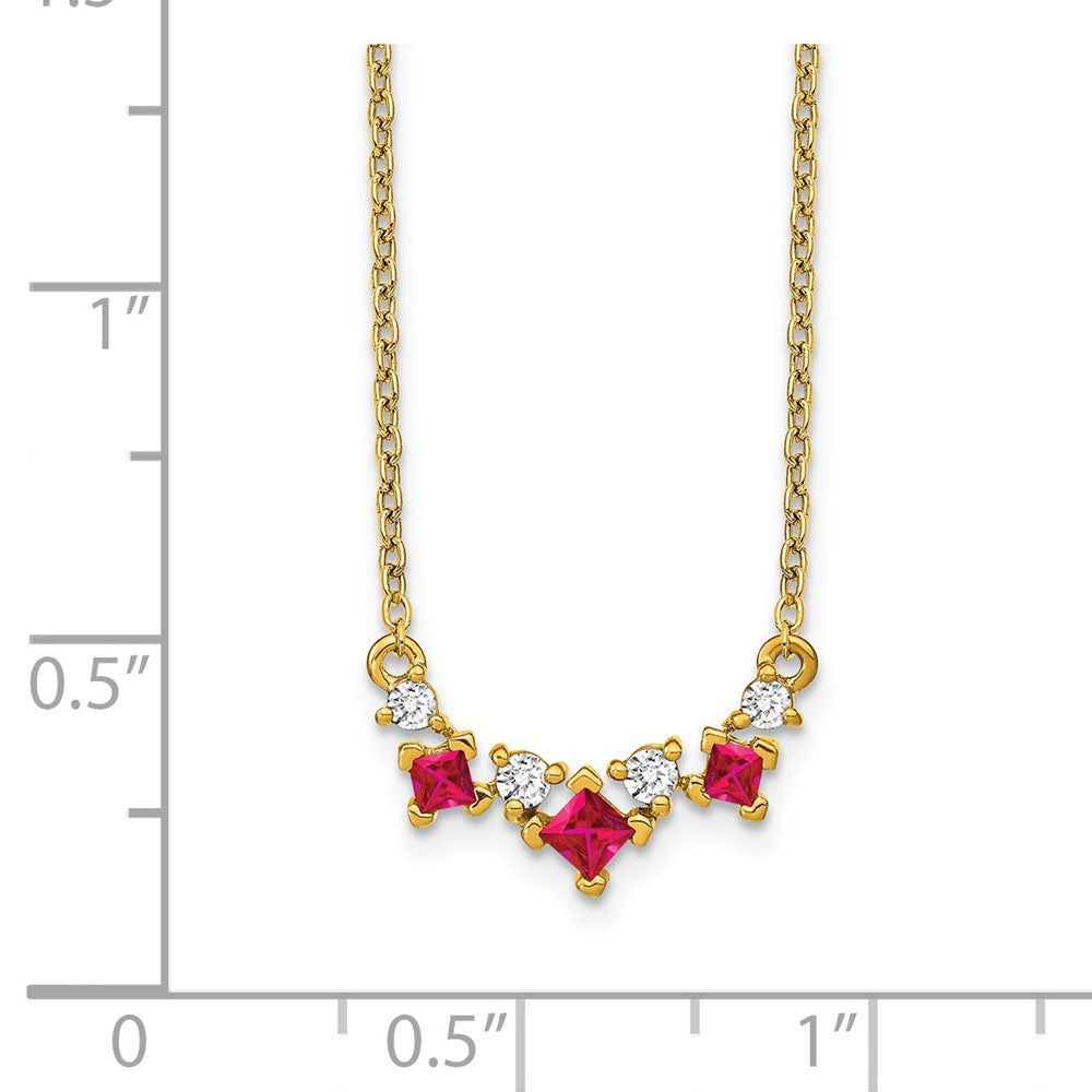 14k Ruby and Diamond 18 inch Necklace