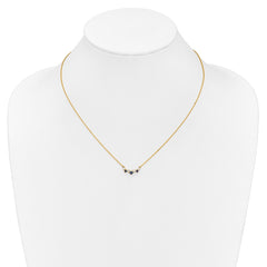 14k Princess Sapphire and Diamond 18 inch Necklace