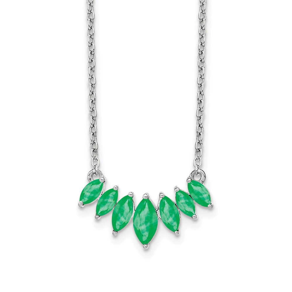 14k White Gold Marquise Emerald 18 inch Necklace
