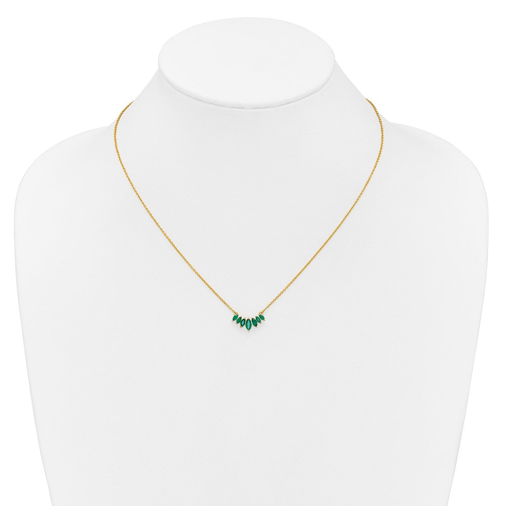 14k Marquise Emerald 18 inch Necklace