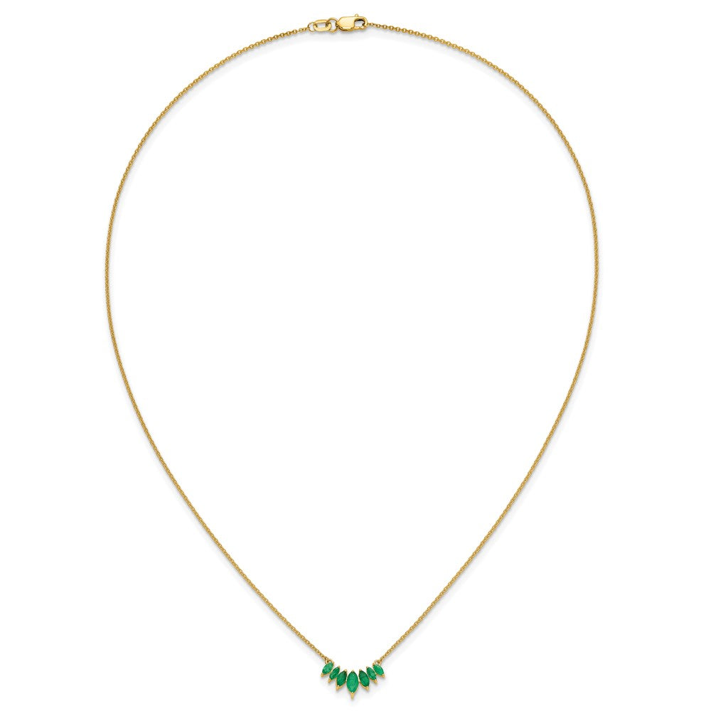 14k Marquise Emerald 18 inch Necklace