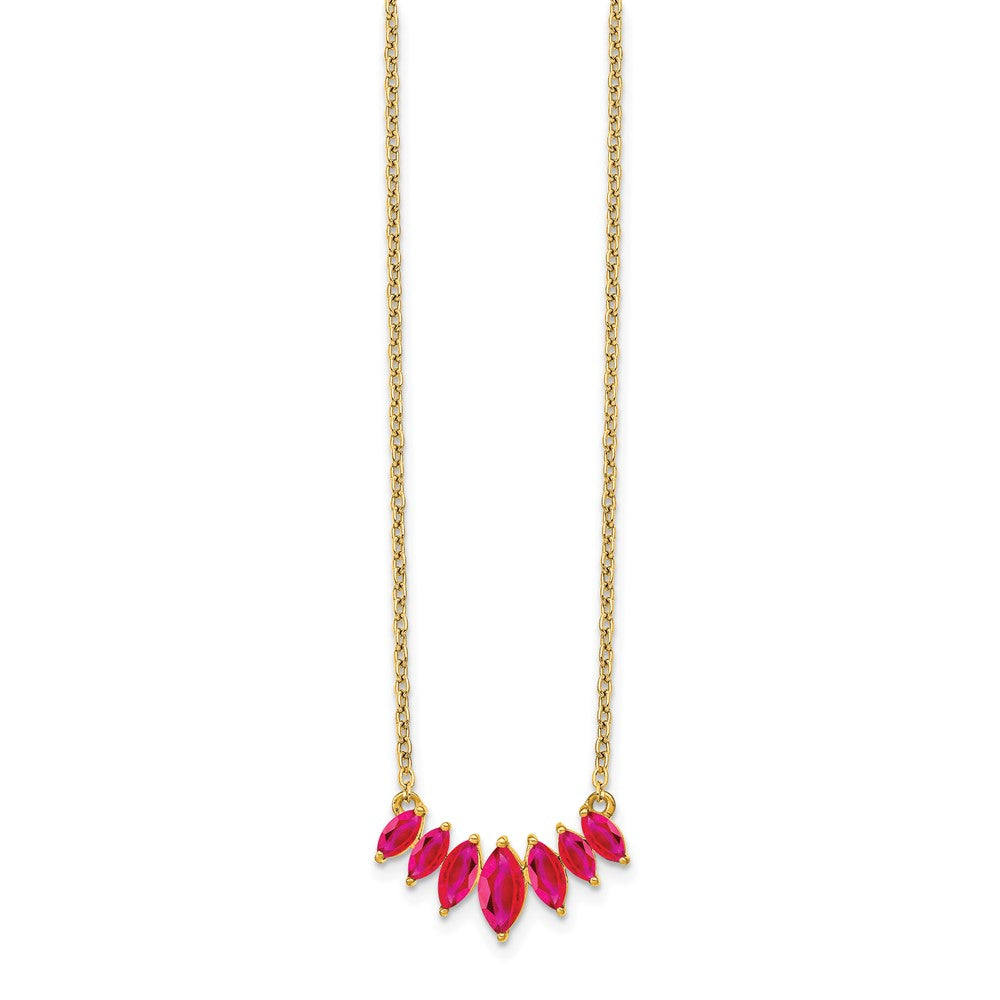 14k Marquise Ruby 18 inch Necklace