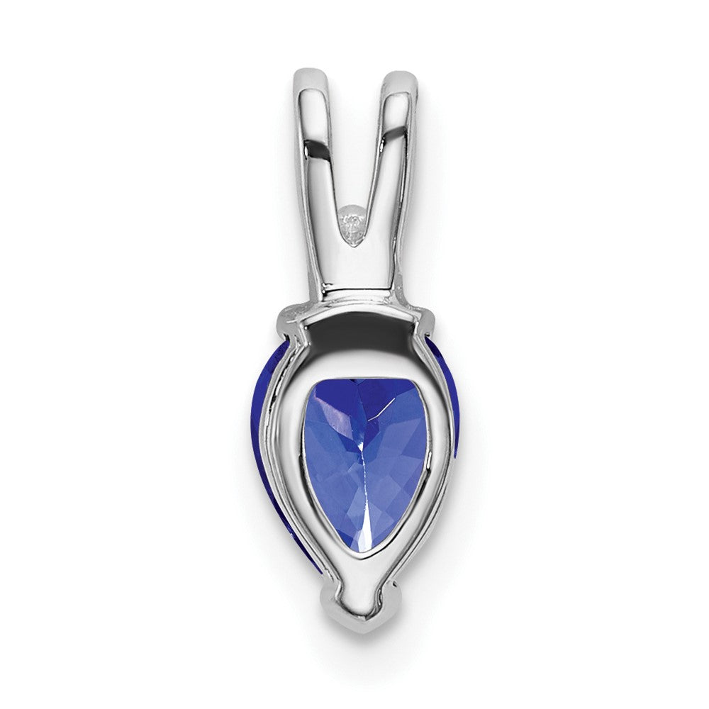 14k White Gold Pear Tanzanite and Diamond Pendant