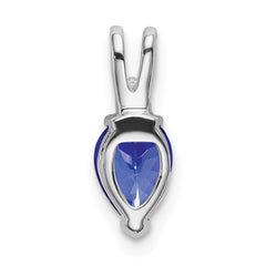 14k White Gold Pear Tanzanite and Diamond Pendant