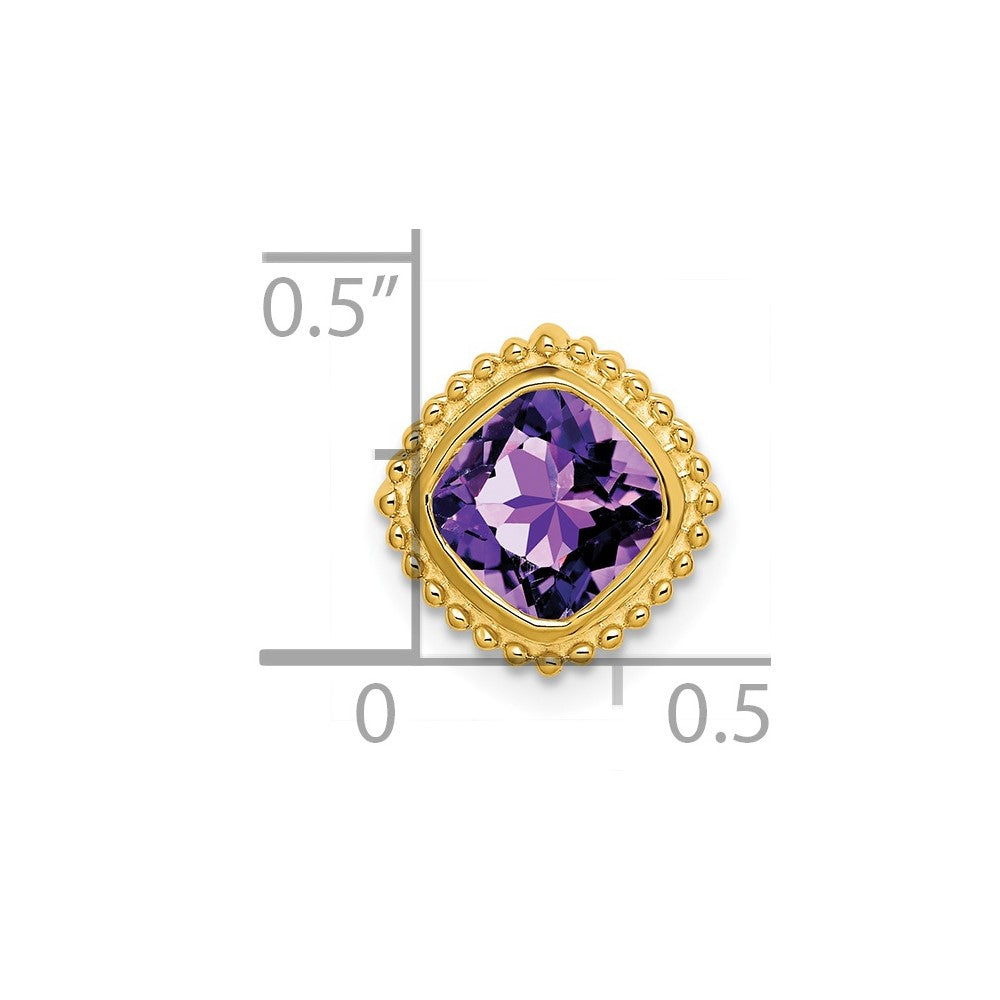 14k Cushion Amethyst Chain Slide