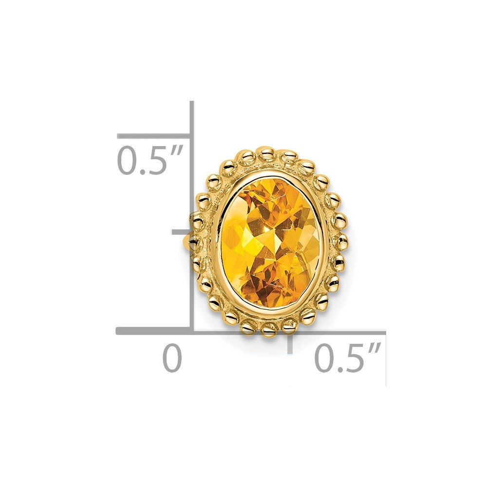 14k Oval Citrine Chain Slide