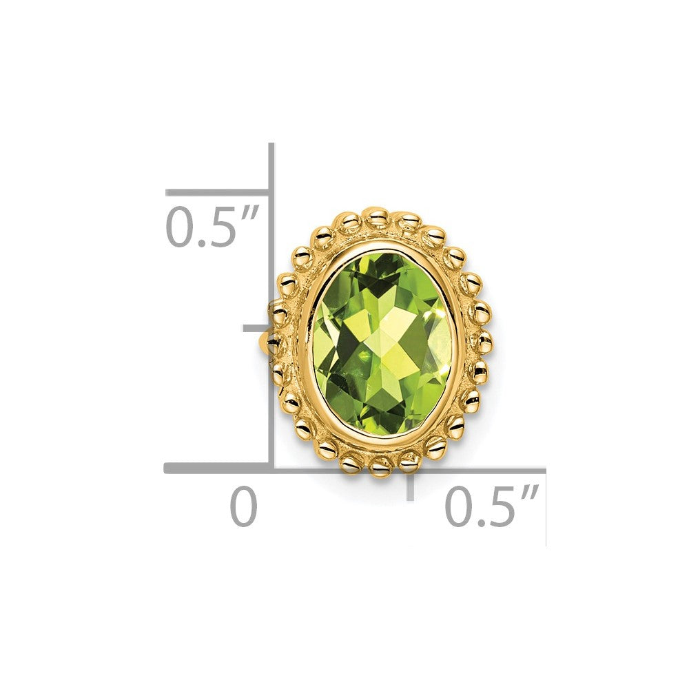 14k Oval Peridot Chain Slide