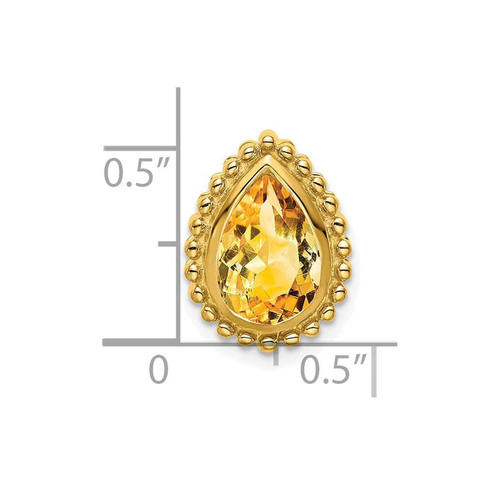 14k Pear Citrine Chain Slide