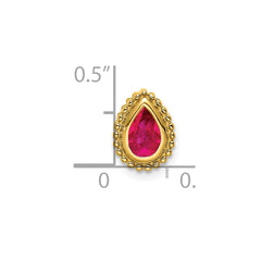 14k Pear Ruby Chain Slide