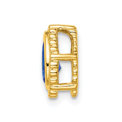 14k Pear Sapphire Beaded Edge Chain Slide