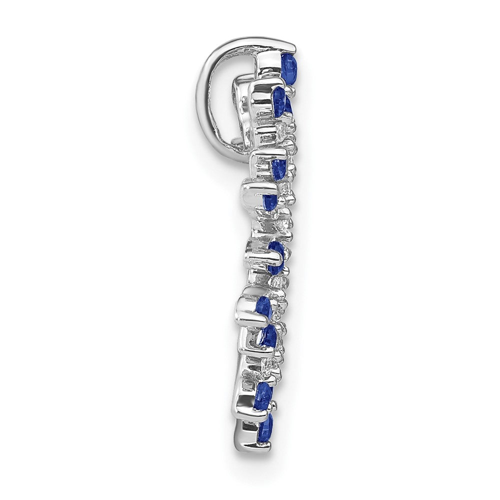 14k White Gold Sapphire and Diamond Snowflake Chain Slide