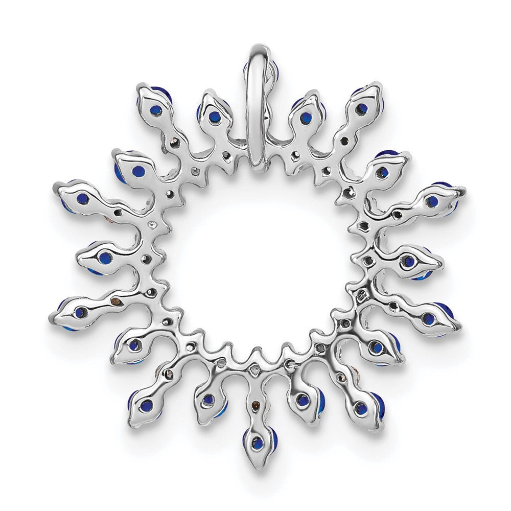 14k White Gold Sapphire and Diamond Snowflake Chain Slide