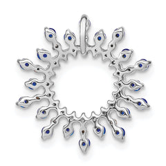 14k White Gold Sapphire and Diamond Snowflake Chain Slide