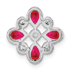 14k White Gold Ruby and Diamond Chain Slide