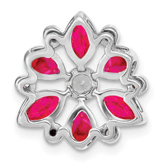 14k White Gold Ruby and Diamond Chain Slide