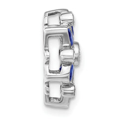 14k White Gold Sapphire and Diamond Chain Slide