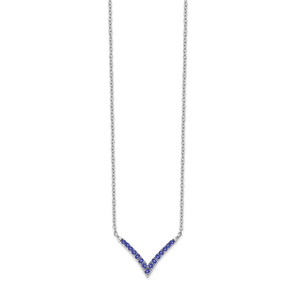 14k White Gold Tanzanite 18in. V-Necklace
