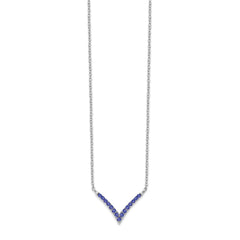 14k White Gold Tanzanite 18in. V-Necklace