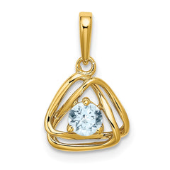 14k Aquamarine Triangle Pendant