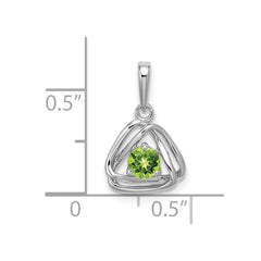 14k White Gold Peridot Triangle Pendant