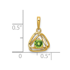 14k Peridot Triangle Pendant