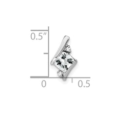 Sterling Silver Antique Cushion White Topaz and Diamond Pendant