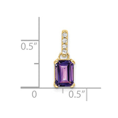 14K Amethyst and Diamond Pendant