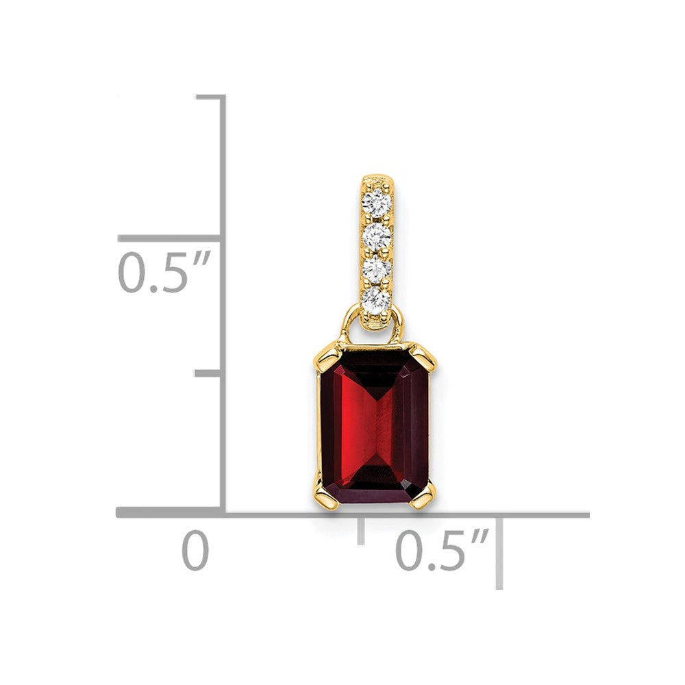 14K Garnet and Diamond Pendant