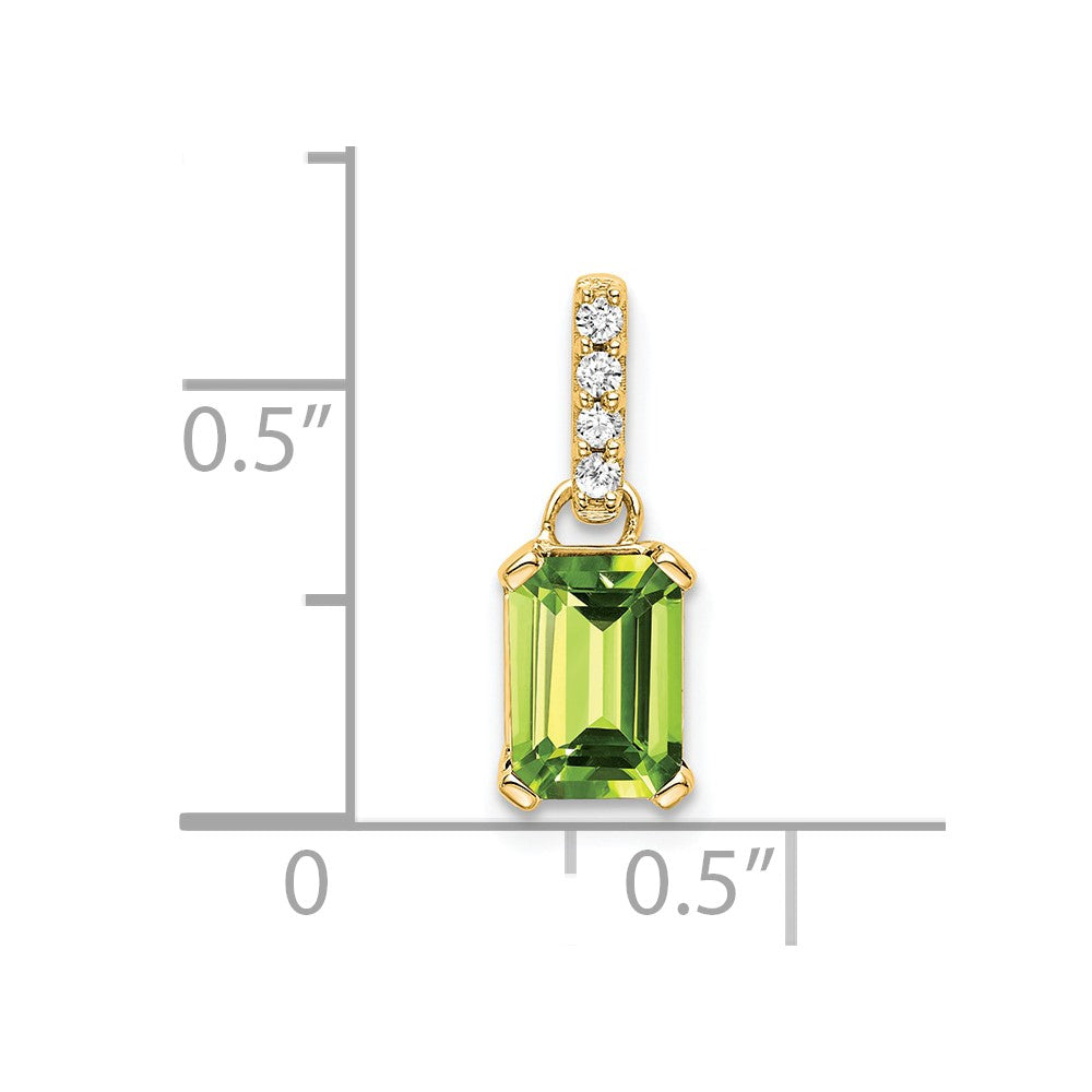 14K Peridot and Diamond Pendant