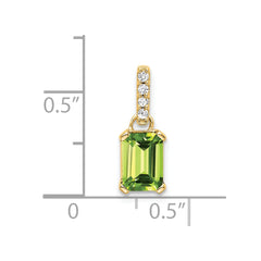 14K Peridot and Diamond Pendant