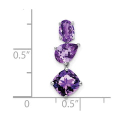 14k White Gold Amethyst Chain Slide - 2