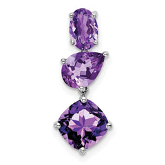 14k White Gold Amethyst Chain Slide - 2