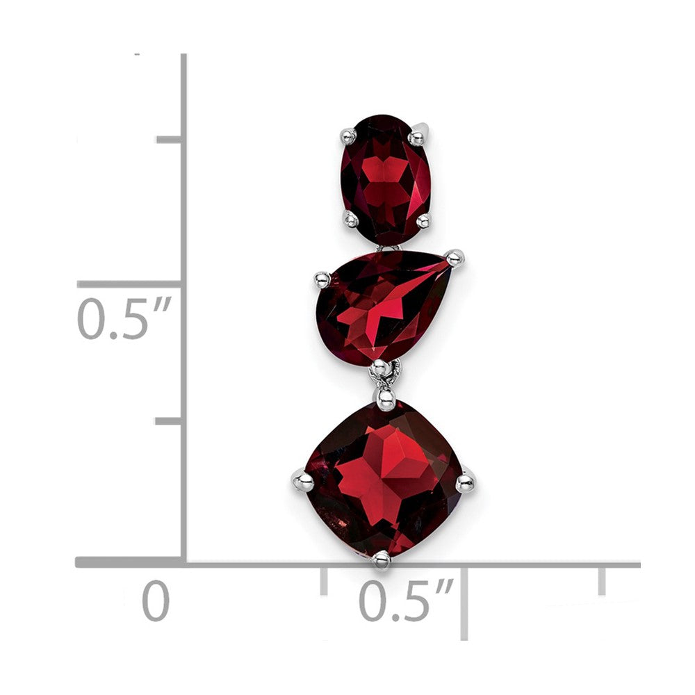 14k White Gold Garnet Chain Slide - 2