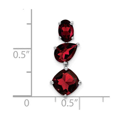14k White Gold Garnet Chain Slide - 2