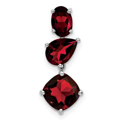 14k White Gold Garnet Chain Slide - 2