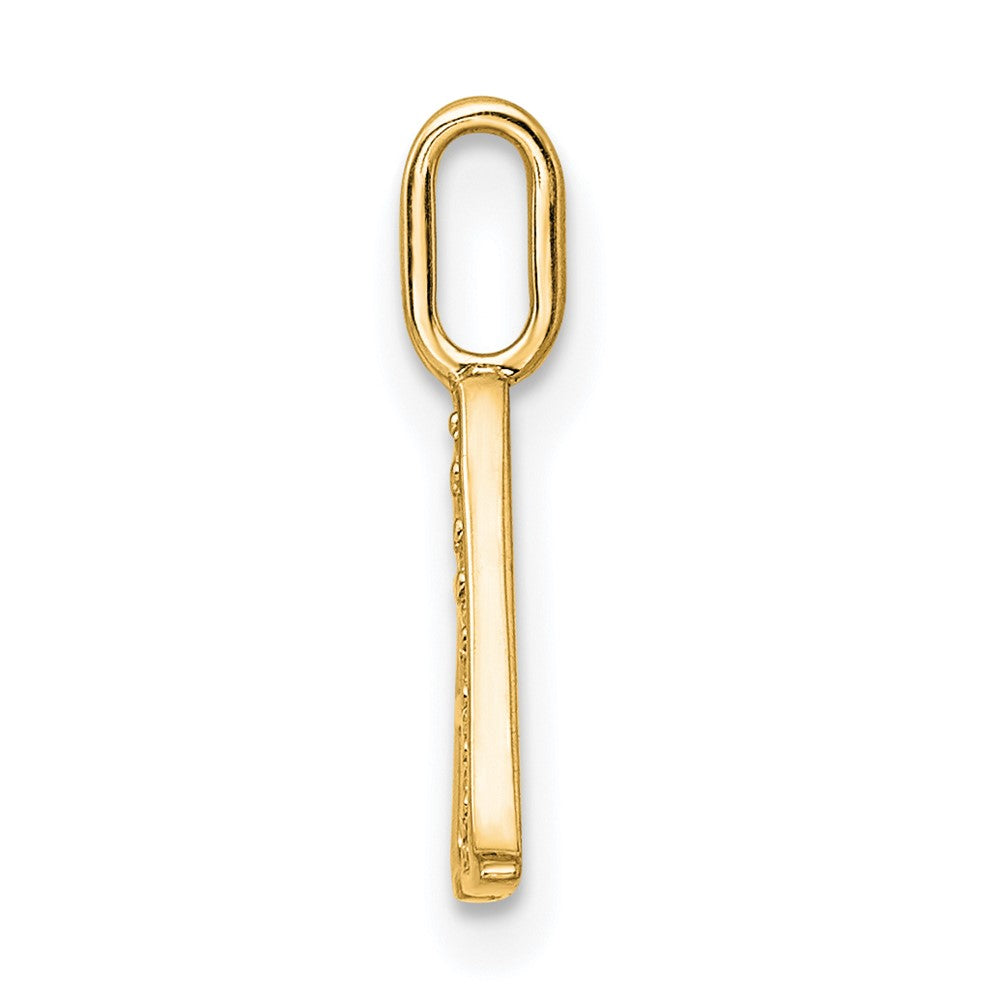 14K Diamond Letter A Initial Pendant - 2