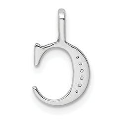 14K White Gold Diamond Letter C Initial Pendant
