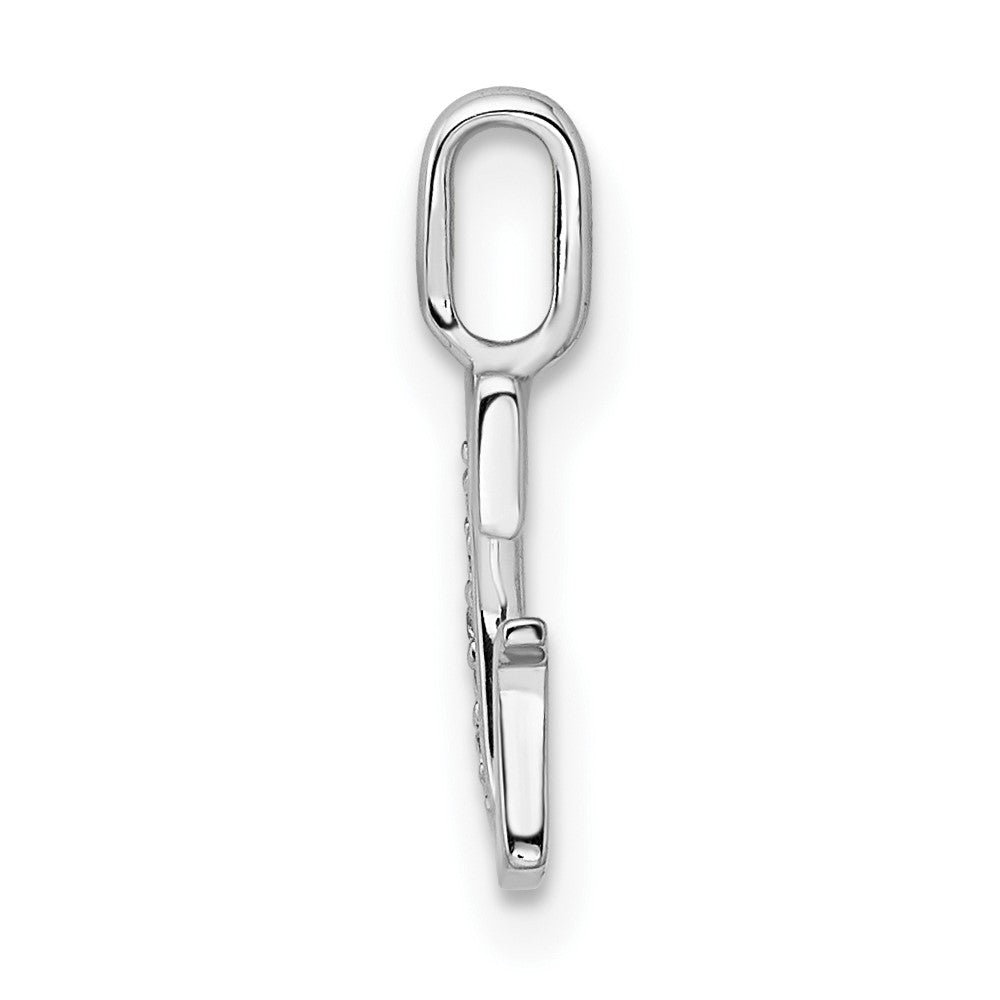 14K White Gold Diamond Letter G Initial Pendant - 5