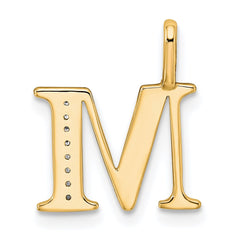 14k Diamond Letter M Initial Pendant